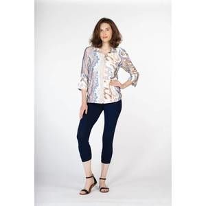 NEW VARIATIONS cafe ole zipper blouse in multi